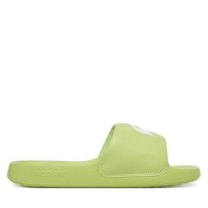 Klapki Lacoste. Zielone klapki Lacoste, bez wzorów, bez obcasa. Za 231,99 zł.