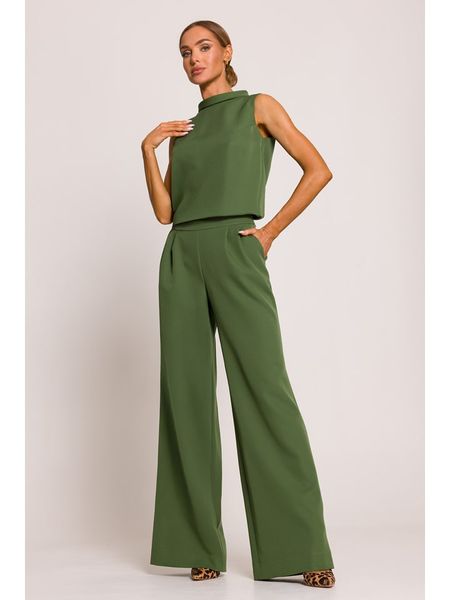 Made of emotion Kombinezon w kolorze zielonym rozmiar: XL. Zielone kombinezony Made Of Emotion, xl, bez wzorów, bez kołnierzyka, bez ramiączek. Za 200,60 zł.