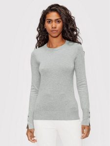 Guess Sweter Elinor W2YR30 Z2V62 Szary Regular Fit. Szare swetry klasyczne Guess, m, z wiskozy, bez kołnierzyka. Za 259,99 zł.