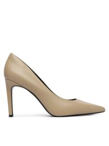 Calvin Klein Szpilki Ess Stiletto 90 HW0HW02608 Beżowy. Brązowe szpilki Calvin Klein, bez wzorów, ze skóry, bez obcasa. Za 649,99 zł.