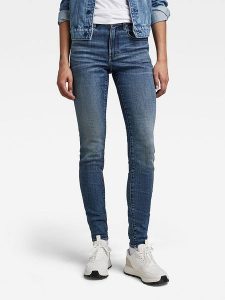 G-Star Dżinsy - Skinny fit - w kolorze niebieskim rozmiar: W25/L30. Niebieskie jeansy G-Star, z aplikacjami. Za 254,74 zł.