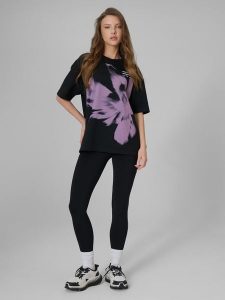 4F Legginsy dzianinowe damskie - czarne S. Czarne legginsy 4f, bez wzorów, z dzianiny. Za 129,99 zł.