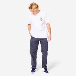 Spodnie chinos na deskorolkę CN500 Heavy szare. Szare szorty DECATHLON, bez wzorów, z bawełny, sportowe. Za 139,99 zł.