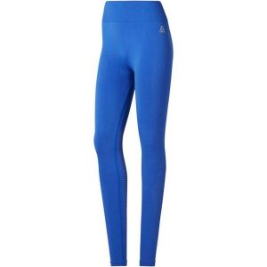 Legginsy damskie Reebok Wor Myt Seamless Tight. Niebieskie legginsy Reebok, bez wzorów, z dzianiny, z podwyższonym stanem, długie. Za 156,99 zł.