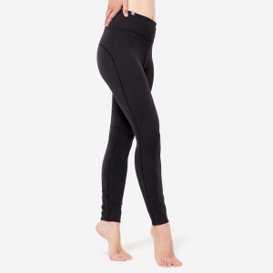 Legginsy do jogi damskie Kimjaly. Czarne legginsy KIMJALY, bez wzorów, z elastanu. W wyprzedaży za 79,99 zł.