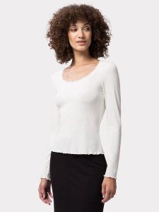 Les Lunes Koszulka "Maala" w kolorze białym rozmiar: XS. Białe bluzki Les Lunes, s, bez wzorów, z koronki, klasyczne, bez kołnierzyka, bez ramiączek. Za 165,99 zł.