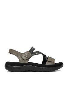 Rieker Sandały CEO-64870-42 Szary. Szare sandały Rieker, bez wzorów, ze skóry, bez obcasa, na płaskiej podeszwie, bez zapięcia. Za 319,99 zł.