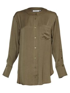 MOSS COPENHAGEN Koszula "Adienna Maluca" w kolorze khaki rozmiar: S/M. Brązowe koszule Moss Copenhagen, m, bez wzorów, bez kołnierzyka, bez ramiączek. Za 105,38 zł.