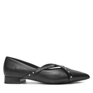 Baleriny KARL LAGERFELD. Czarne balerinki KARL LAGERFELD, bez wzorów, bez obcasa, bez zapięcia. Za 479,99 zł.