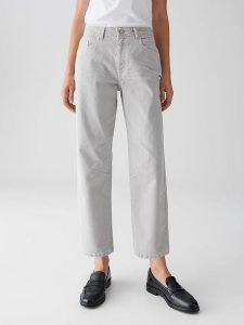 OPUS Dżinsy "Lissie" - Regular fit - w kolorze jasnoszarym rozmiar: 42/L26. Szare jeansy Opus, z aplikacjami, ze skóry, z podwyższonym stanem. Za 194,95 zł.