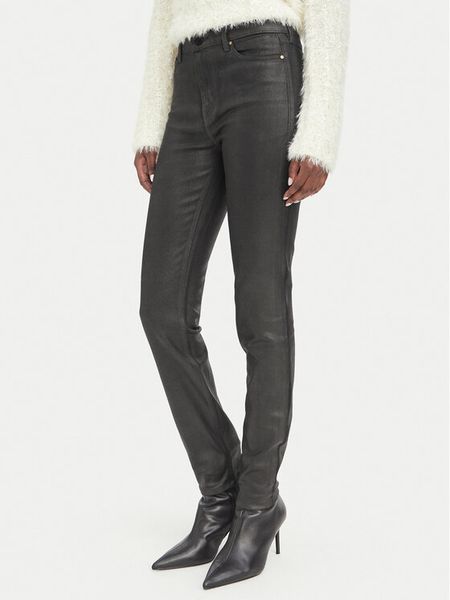Guess Jeansy W6BA46 D2586 Czarny Skinny Fit. Czarne jeansy Guess, z aplikacjami, z bawełny. Za 614,99 zł.