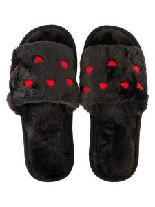 Zwillingsherz Kapcie w kolorze czarno-czerwonym rozmiar: S/M. Czarne kapcie Zwillingsherz, bez wzorów, z materiału. Za 60,99 zł.