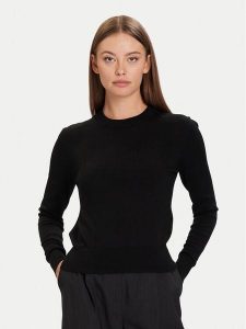 Calvin Klein Sweter LV044D370G Czarny Regular Fit. Czarne swetry klasyczne Calvin Klein, xs, z syntetyku, bez kołnierzyka. Za 299,99 zł.
