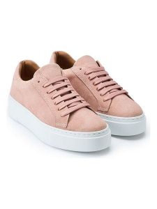 British Passport Skórzane sneakersy w kolorze jasnoróżowym rozmiar: 40. Różowe trampki British Passport, bez wzorów, bez zapięcia. Za 296,71 zł.