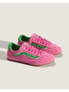 Vans Skórzane sneakersy "Super Lowpro" w kolorze różowo-zielonym rozmiar: 37. Różowe trampki Vans, bez wzorów, bez zapięcia. Za 196,70 zł.
