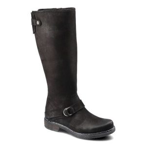 Czarne Kozaki Simen Damskie Skórzane Buty Zimowe. Czarne kozaki Simen, na jesień, bez wzorów, z nubiku, przed kolano, bez obcasa, bez zapięcia. Za 399,00 zł.