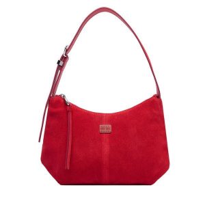 Torebka Tommy Jeans. Czerwone torebki klasyczne Tommy Jeans, bez wzorów, z jeansu, bez dodatków. Za 649,99 zł.