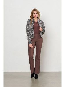 &Co Woman Spodnie "Pacey" w kolorze brązowym rozmiar: XL. Brązowe spodnie z wysokim stanem &Co Woman, bez wzorów, z materiału, z podwyższonym stanem. Za 262,29 zł.