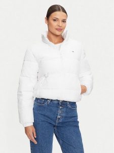 Tommy Jeans Kurtka zimowa Essential DW0DW18827 Biały Regular Fit. Białe kurtki Tommy Jeans, na zimę, m, bez wzorów, z jeansu, bez kaptura. Za 589,99 zł.