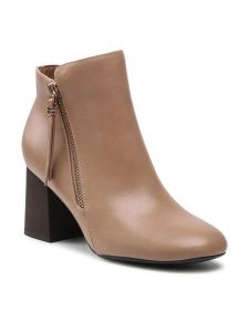 Jenny Fairy Botki WYL2729-1 Beżowy. Brązowe botki Jenny Fairy, bez wzorów, ze skóry, bez obcasa, na słupku, bez zapięcia. Za 111,99 zł.