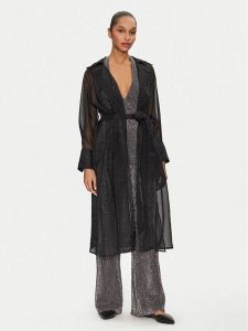 Lola Casademunt by Maite Trencz MS2502018 Czarny Regular Fit. Czarne płaszcze Lola Casademunt by Maite, xl, bez wzorów, z syntetyku, bez kaptura. Za 389,99 zł.