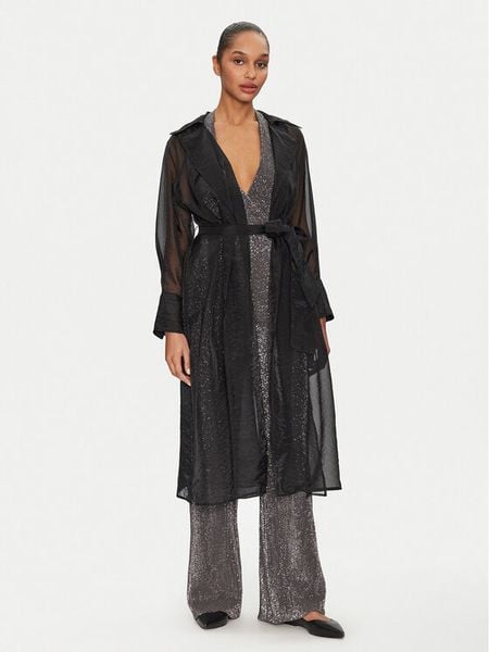 Lola Casademunt by Maite Trencz MS2502018 Czarny Regular Fit. Czarne płaszcze Lola Casademunt by Maite, xl, bez wzorów, z syntetyku, bez kaptura. Za 369,99 zł.