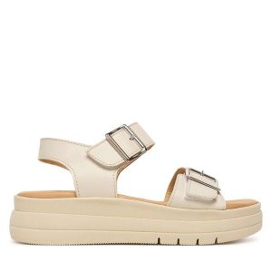 Sandały Tamaris. Białe sandały Tamaris, bez wzorów, bez obcasa, na płaskiej podeszwie, bez zapięcia. Za 369,99 zł.