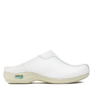 Klapki Nursing Care. Białe klapki Nursing Care, bez wzorów, bez obcasa. Za 339,99 zł.