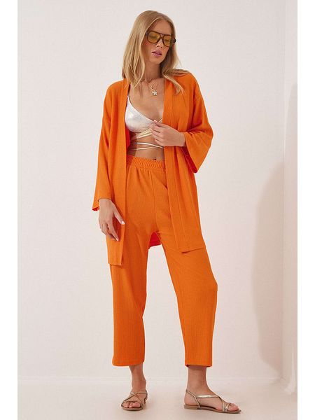 Happiness Istanbul 2-częściowy zestaw w kolorze pomarańczowym rozmiar: 36. Pomarańczowe kardigany Happiness Istanbul, bez wzorów, bez ramiączek. Za 74,11 zł.