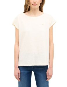 Damski T-Shirt Mustang Style Lesley Whisper White 1016512 2013. Białe t-shirty Mustang, l, bez wzorów, bez kołnierzyka, bez ramiączek. Za 99,99 zł.