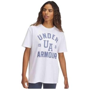 Damski T-Shirt Under Armour Hwt Os Collegiate. Białe t-shirty Under Armour, bez wzorów, bez kołnierzyka, bez ramiączek. Za 189,99 zł.