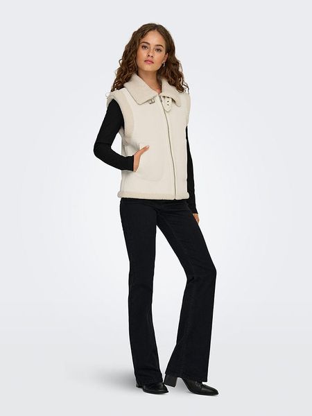 ONLY Kamizelka w kolorze beżowym rozmiar: L. Brązowe kamizelki ONLY, l, bez wzorów, bez kołnierzyka, bez ramiączek, bez kaptura. Za 188,85 zł.