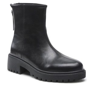 Botki Jenny Fairy. Czarne botki Jenny Fairy, bez wzorów, bez obcasa, na płaskiej podeszwie, bez zapięcia. Za 169,99 zł.