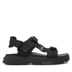 Sandały Lacoste. Czarne sandały Lacoste, bez wzorów, bez obcasa, na płaskiej podeszwie, bez zapięcia. Za 319,99 zł.