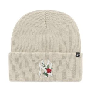 Damska czapka beanie 47 BRAND New York Yankees, beżowa. Brązowe czapki 47 Brand, bez wzorów. Za 97,99 zł.