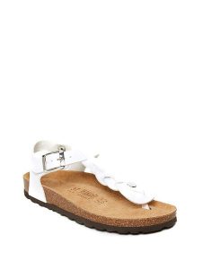 Mandel Sandały w kolorze białym rozmiar: 40. Białe klapki Mandel, bez wzorów, z materiału, z otwartym noskiem, bez obcasa, bez zapięcia. Za 56,66 zł.