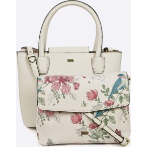 Pepe Jeans - Torebka Agneta. Szare torebki klasyczne marki Pepe Jeans, w paski, z bawełny. W wyprzedaży za 299,90 zł.