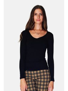 ASSUILI Koszulka w kolorze czarnym rozmiar: 40. Czarne bluzki Assuili, bez wzorów, klasyczne, bez kołnierzyka, bez ramiączek. Za 96,83 zł.