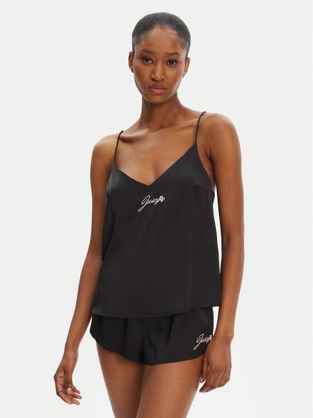 Juicy Couture Koszulka piżamowa JCLCT125511 Czarny Regular Fit. Czarne koszule nocne Juicy Couture, bez wzorów, z syntetyku, bez ramiączek. Za 99,99 zł.