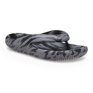 Japonki Crocs Mellow Marbled Recovery. Szare klapki Crocs, bez wzorów, bez obcasa. Za 109,99 zł.