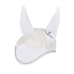 Czapka z muchą dla koni Equestro Diamond. Czarne czapki EQUESTRO, bez wzorów, z bawełny, eleganckie. Za 91,47 zł.