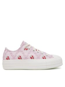 Converse Trampki Chuck Taylor All Star Lift Platform Rose Cross Stitch A13660C Różowy. Czerwone trampki Converse, bez wzorów, z materiału, bez zapięcia. Za 269,99 zł.
