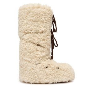 Śniegowce Moon Boot. Brązowe buty zimowe Moon Boot, bez obcasa, bez zapięcia. Za 939,99 zł.