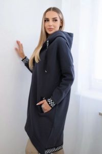 Bluza na suwak z kapturem grafitowa. Szare bluzy KESI, l, bez wzorów, z bawełny, z kapturem. Za 355,46 zł.