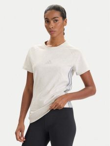Adidas T-Shirt Holiday 3-Stripes JM1880 Beżowy Slim Fit. Brązowe t-shirty ADIDAS, s, bez wzorów, z bawełny, bez kołnierzyka, bez ramiączek. Za 129,99 zł.
