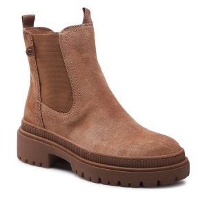 Sztyblety Lasocki. Brązowe botki Lasocki, bez wzorów, bez obcasa, na płaskiej podeszwie, bez zapięcia. Za 137,99 zł.