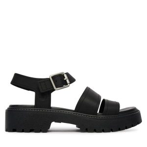Sandały Timberland. Czarne sandały Timberland, bez wzorów, bez obcasa, na płaskiej podeszwie, bez zapięcia. Za 499,99 zł.