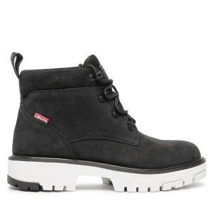 Trapery Levi's®. Czarne buty zimowe bez obcasa, bez zapięcia. Za 489,99 zł.
