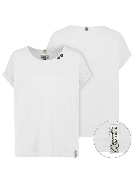 Sublevel Koszulka w kolorze białym rozmiar: L. Białe bluzki Sublevel, l, bez wzorów, z bawełny, bez kołnierzyka, bez ramiączek. Za 56,79 zł.