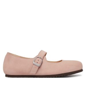 Baleriny Birkenstock. Czerwone balerinki Birkenstock, bez wzorów, bez obcasa, bez zapięcia. Za 474,99 zł.